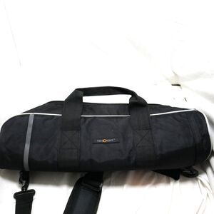 Black Duffle Bag Small Zippered Close Great for Tripod, Yoga Mat